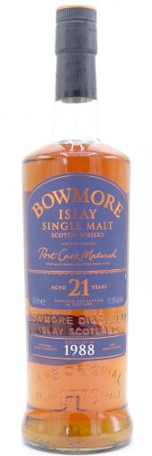 1988 Bowmore Scotch Whisky Port Cask Matured, 21 Year Old, 103 Proof 700ml