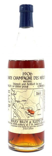 1906 Berry Bros & Rudd Grande Champagne des Heritiers Cognac 60.0 Proof (1967) 700ml
