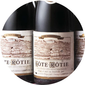 bottles of cote rotie E. Guigal