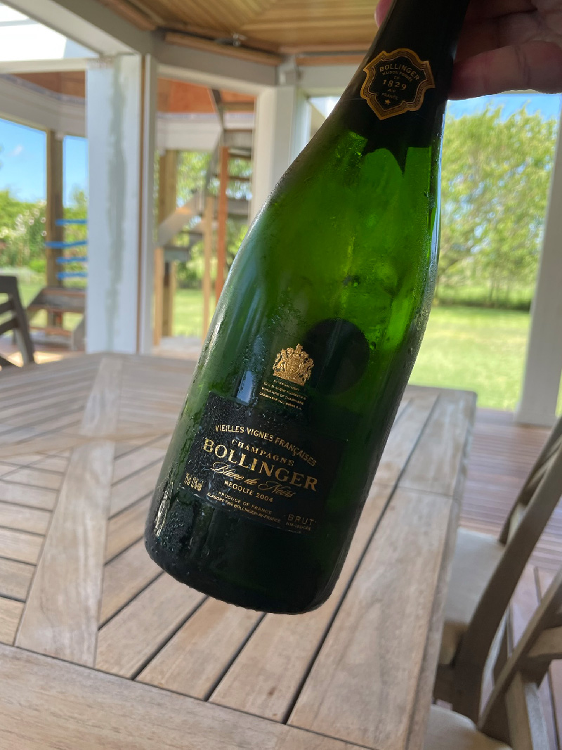 bottle of bollinger champagne