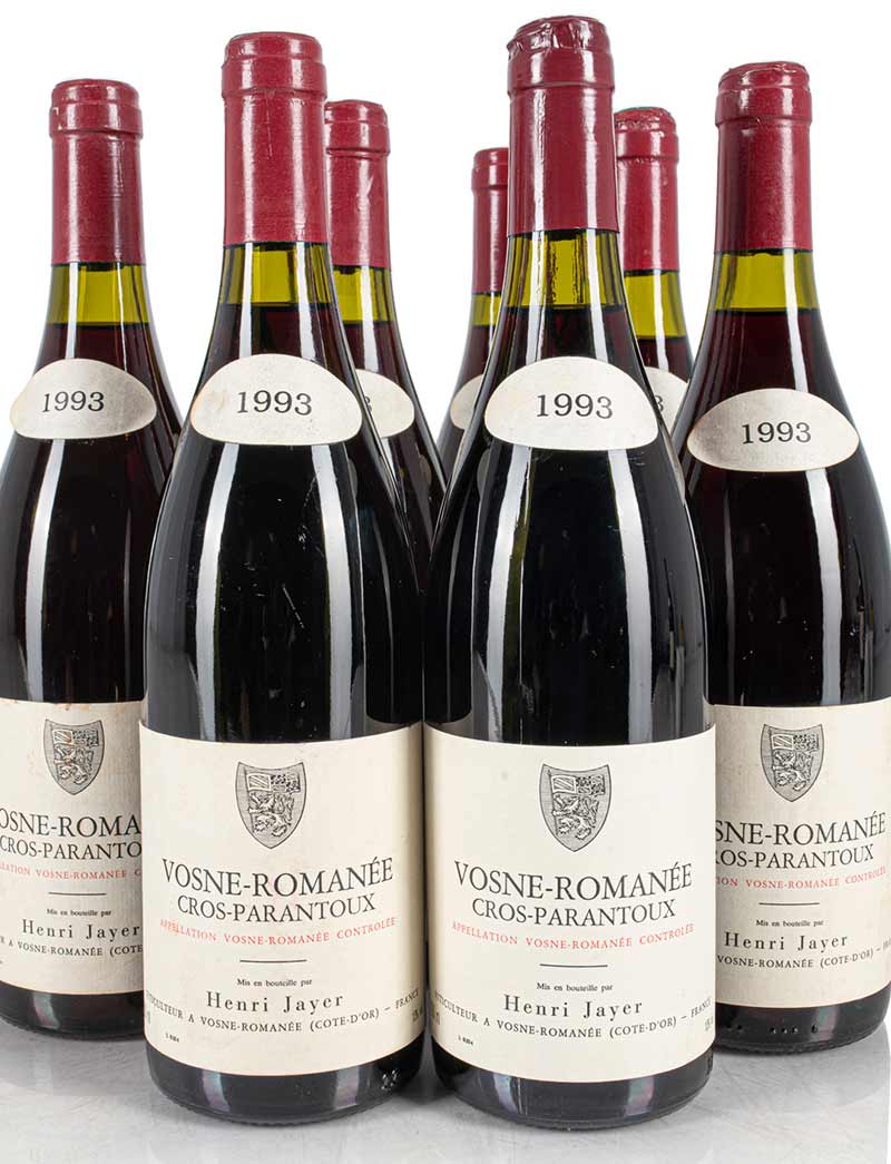 7 Bottles of fine and rare wine. 1993 Vosne Romanee Cros Parantoux Henri Jayer