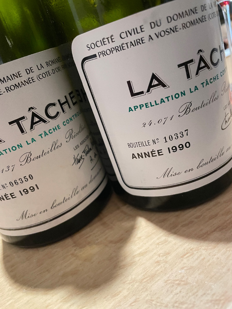 two bottles of DRC la tache