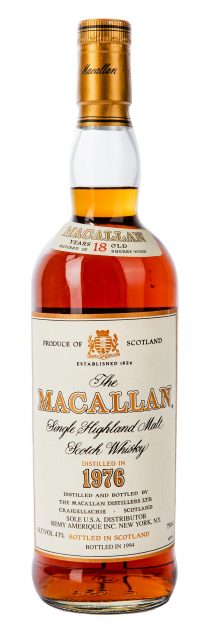 1976 Macallan Single Malt Scotch Whisky 18 Year Old 750ml