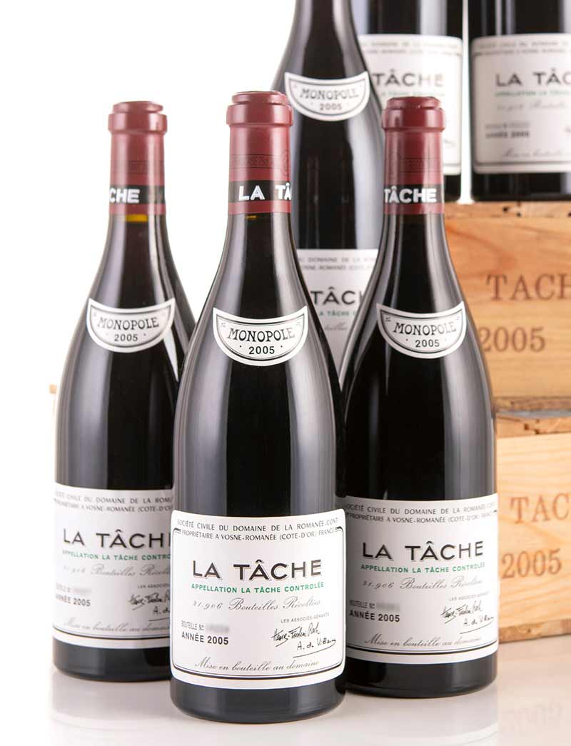Lot 387: 6 bottles 2005 DRC La Tache OWC