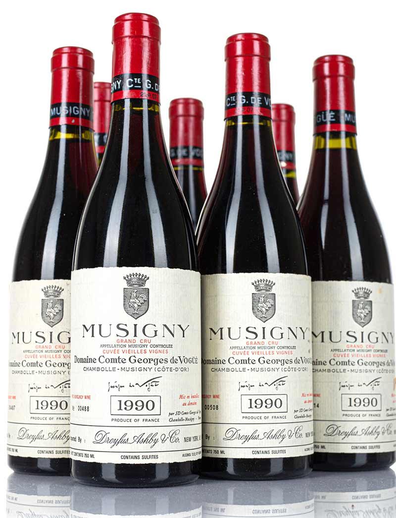 Lot 1030: 10 bottles 1990 Comte de Vogue Musigny Vieilles Vignes