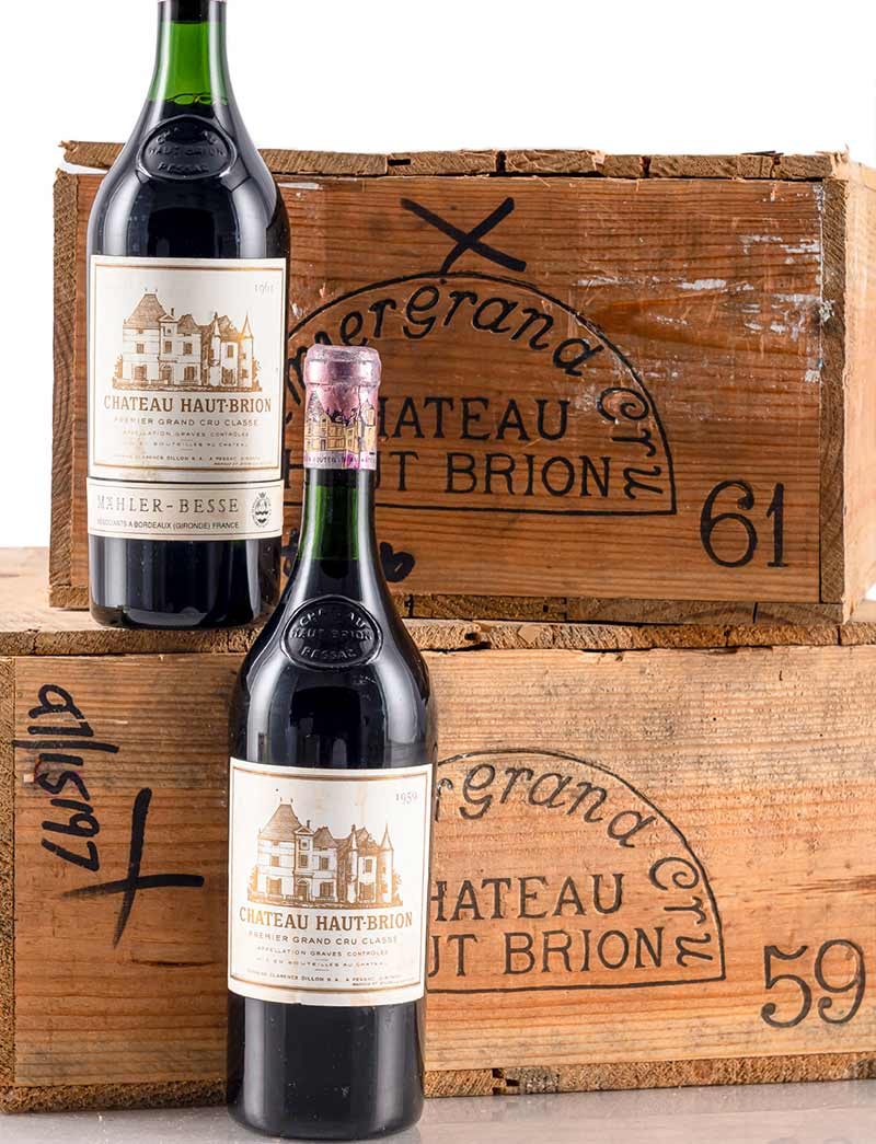 Lot 539, 539A: 12 bottles each 1959 & 1961 Chateau Haut Brion in OWC
