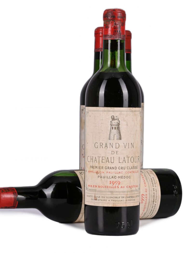 Lots 566-567: 3 & 1 bottle 1959 Chateau Latour