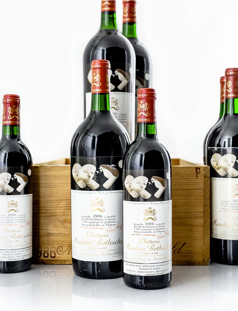 Lots 72-73 & Lot 75: 12 bottles 1986 Chateau Mouton Rothschild in OWC & 6 magnums 1986 Chateau Mouton Rothschild