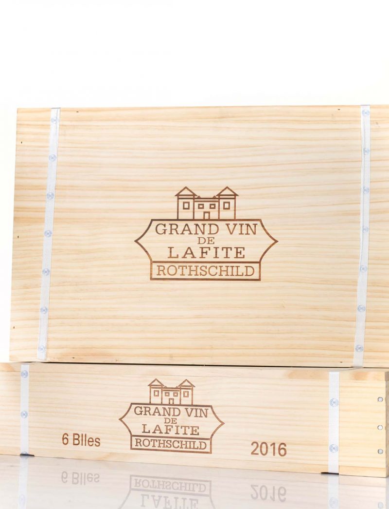 Lot 762: 12 bottles 2016 Chateau Lafite Rothschild in banded OWC